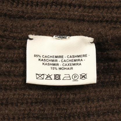 ケープ ニット ハイネック カシミヤ モヘヤ ブラウン エルメス トップス HERMES
