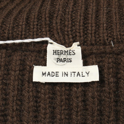 ケープ ニット ハイネック カシミヤ モヘヤ ブラウン エルメス トップス HERMES
