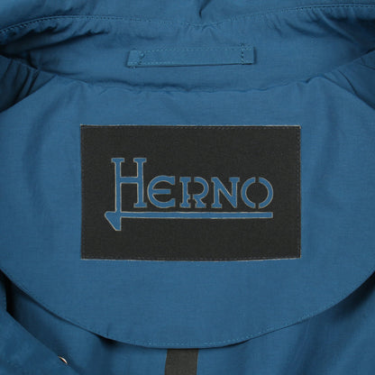 ステンカラー スプリングコート ブルー ヘルノ アウター HERNO
