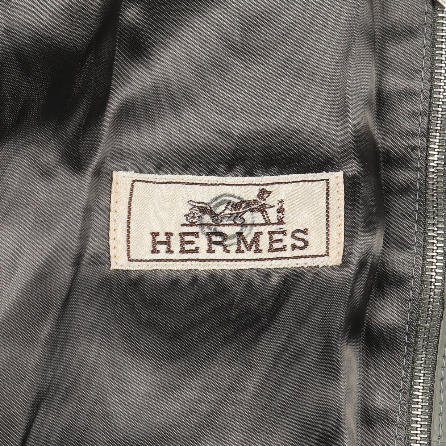 ブルゾン クロコダイル ラムスキン グレー エルメス アウター HERMES