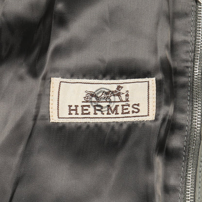 ブルゾン クロコダイル ラムスキン グレー エルメス アウター HERMES