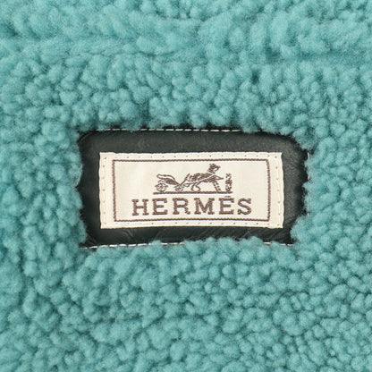 セリエボタン ムートンコート ムートン ダークグレー ライトブルー エルメス アウター HERMES
