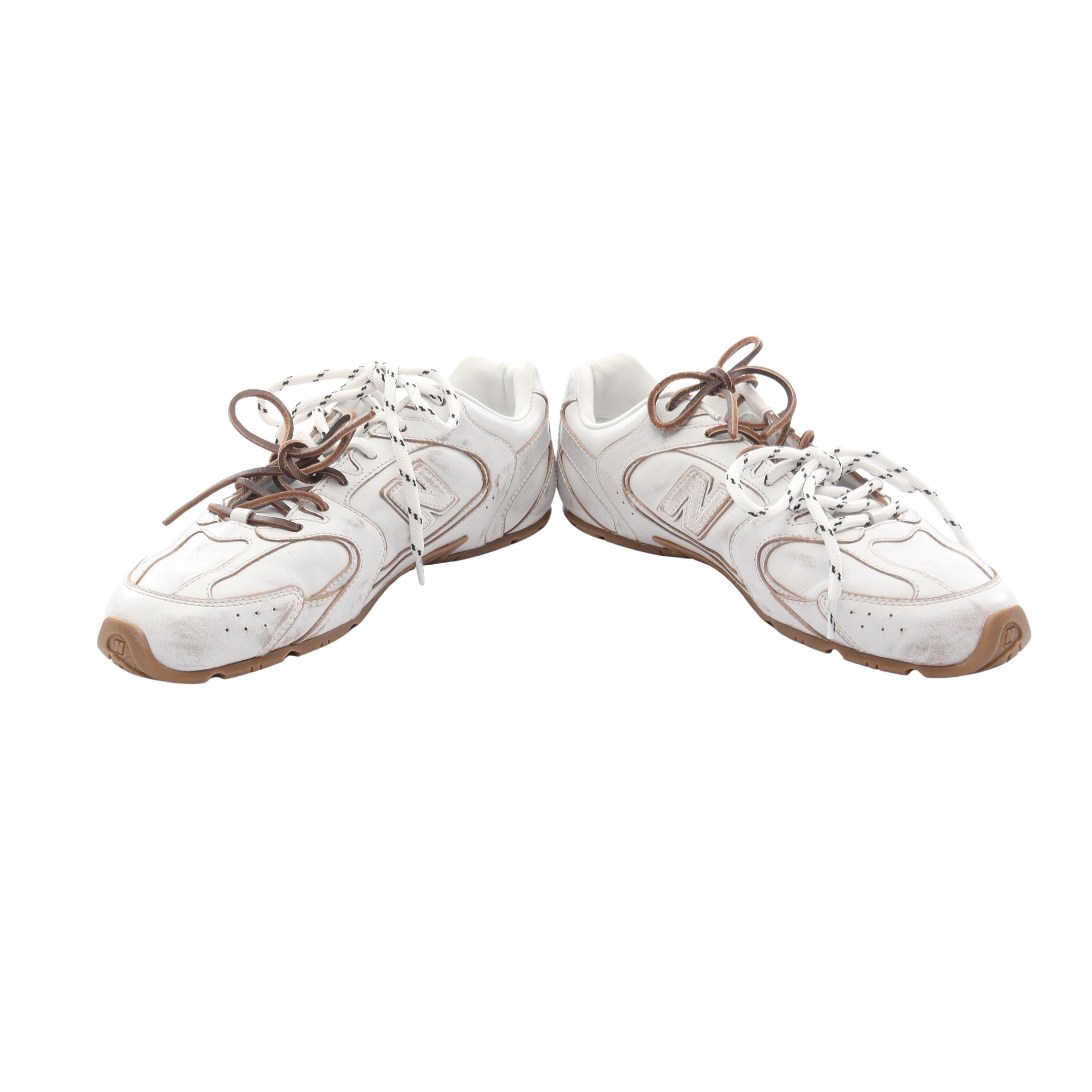 miu miu × New Balance 530 SL スニーカー レザー オフホワイト ライト