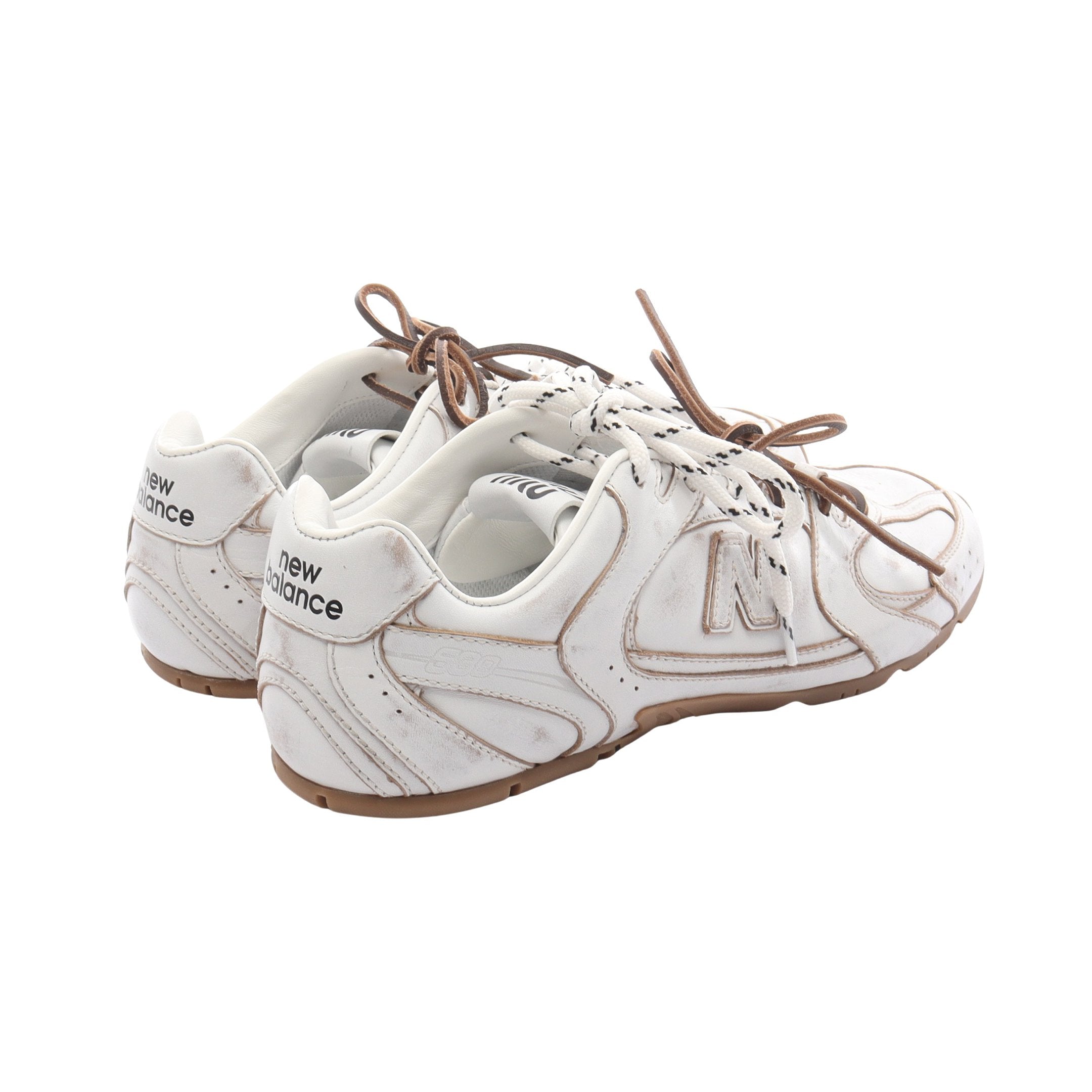 miu miu × New Balance 530 SL スニーカー レザー オフホワイト ライト