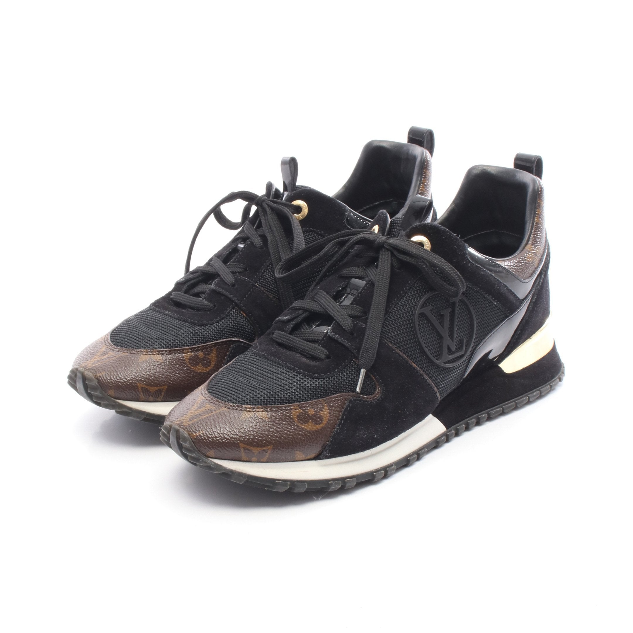 ランアウェイライン スニーカー PVC スエード エナメルレザー ブラウン