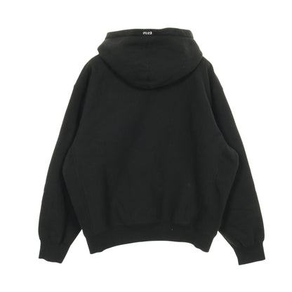 プルオーバーパーカー ロゴワッペン コットン ブラック 裏起毛 シュプリーム トップス Supreme