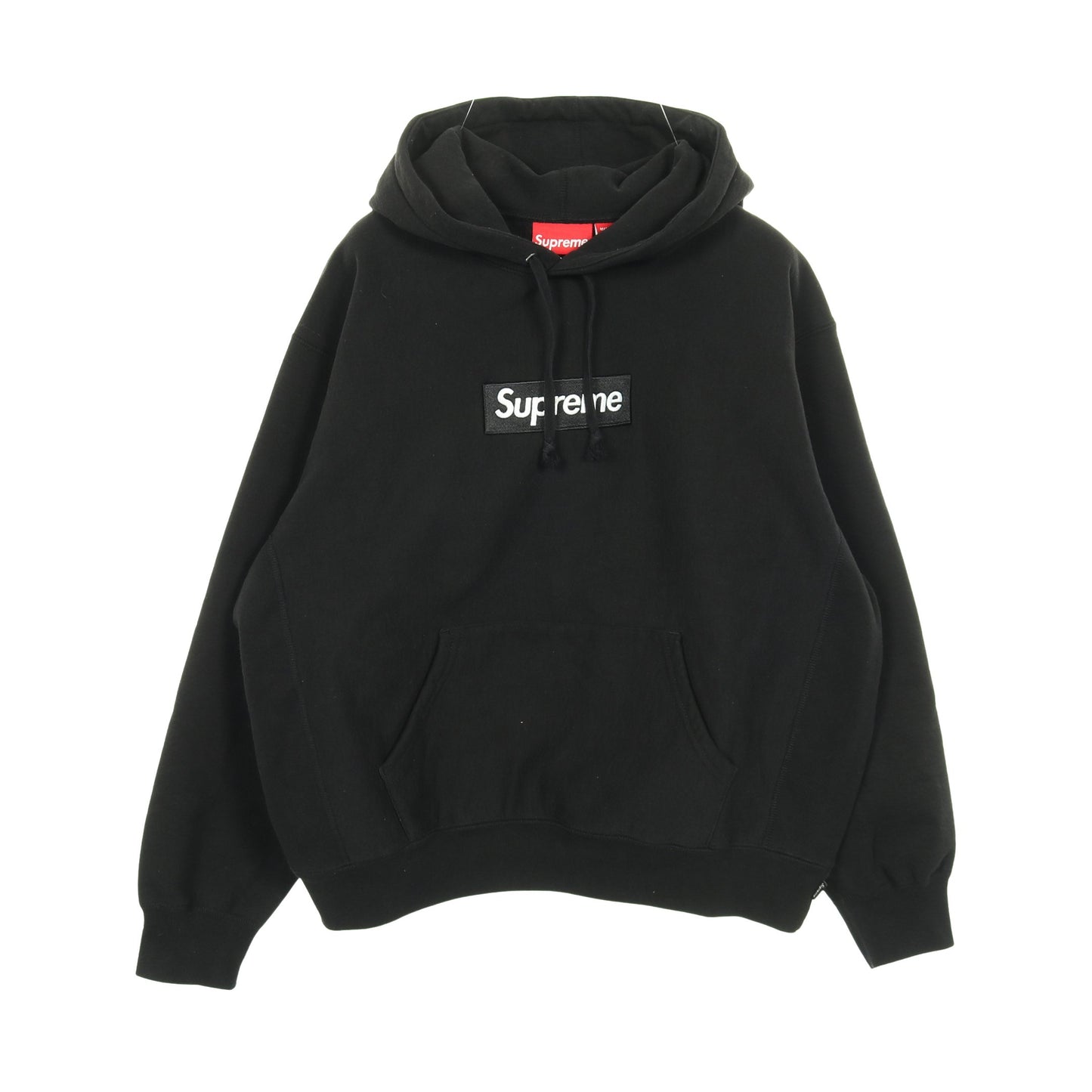 プルオーバーパーカー ロゴワッペン コットン ブラック 裏起毛 シュプリーム トップス Supreme