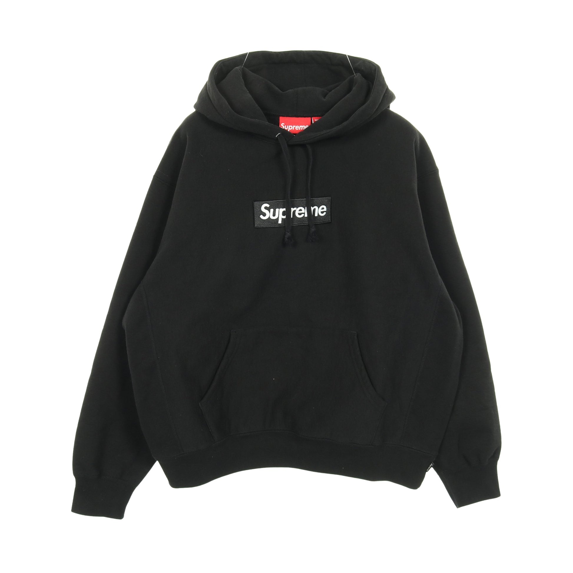 プルオーバーパーカー ロゴワッペン コットン ブラック 裏起毛 シュプリーム トップス Supreme