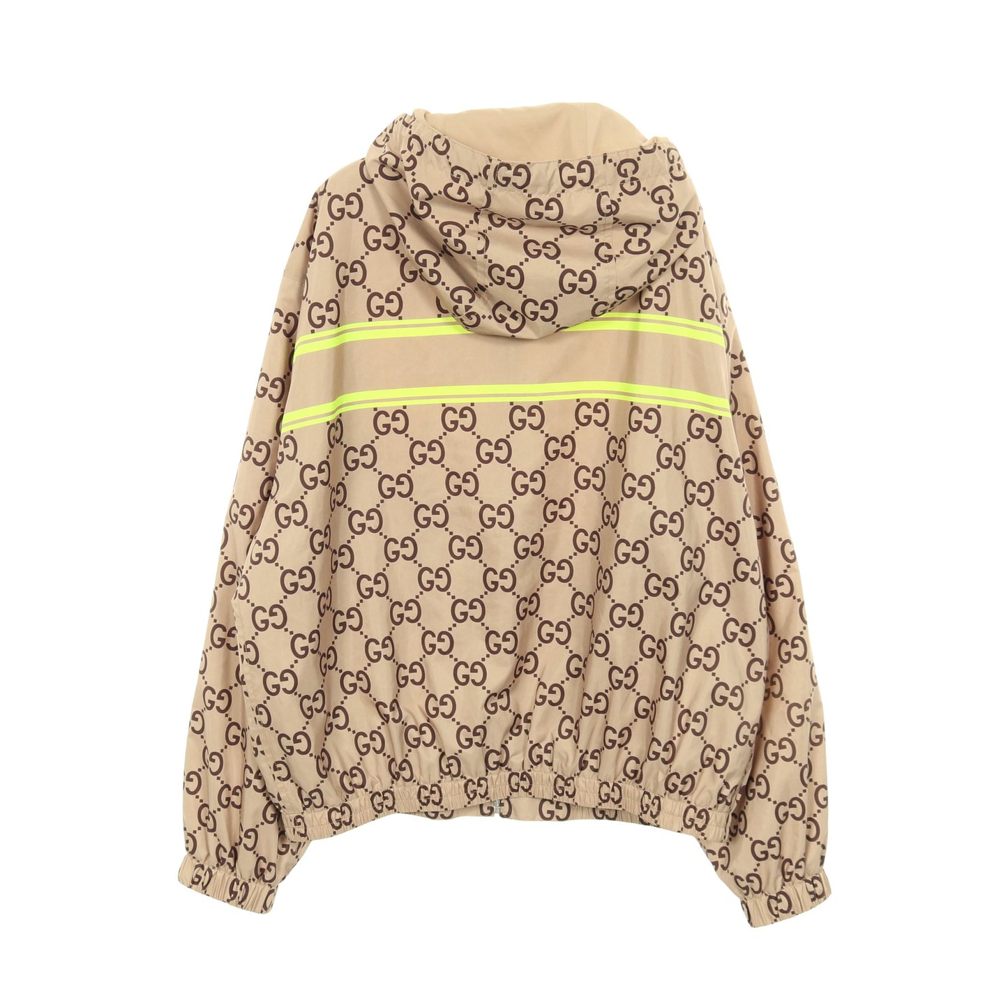 GGプリント フーデッド ジャケット マウンテンパーカー ベージュ イエロー グッチ アウター GUCCI