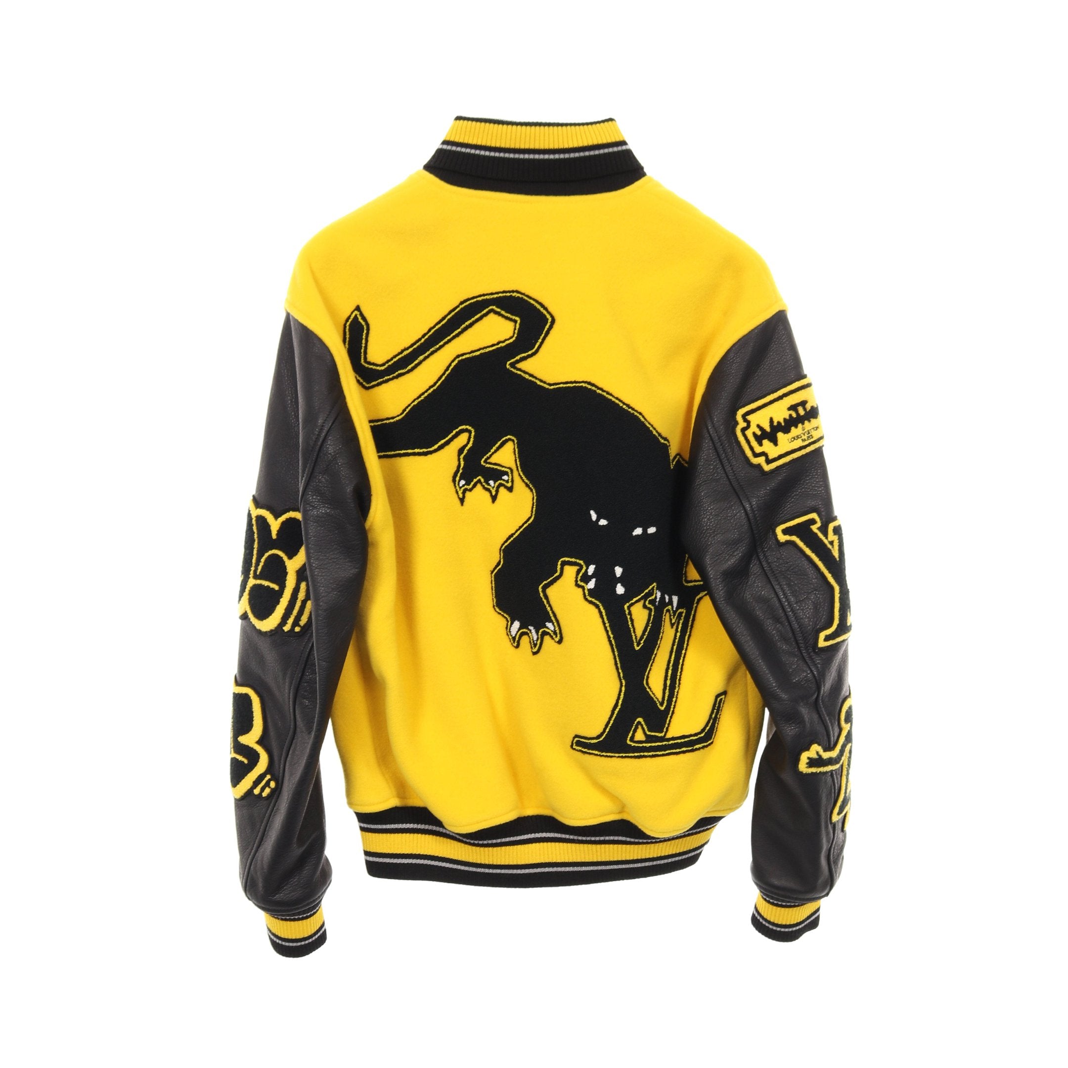 エンブロイダリー バーシティ スタジアム ジャケット ウール レザー