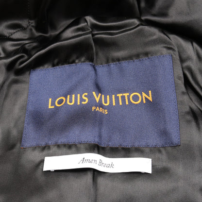 エンブロイダリー バーシティ スタジアム ジャケット ウール レザー イエロー ブラック ルイヴィトン アウター LOUIS VUITTON