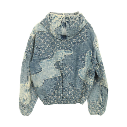 LOUIS VUITTON × NIGO モノグラムパッチワーク デニムジャケット コットン ブルーグレー フード付き ルイヴィトン アウター LOUIS VUITTON