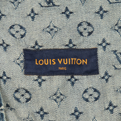 LOUIS VUITTON × NIGO モノグラムパッチワーク デニムジャケット コットン ブルーグレー フード付き ルイヴィトン アウター LOUIS VUITTON