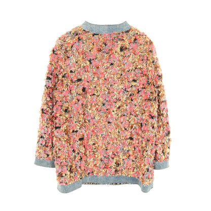 ツイード デニムジャケット レーヨン コットン インディゴブルー マルチカラー 切替 ドルチェアンドガッバーナ アウター DOLCE&GABBANA