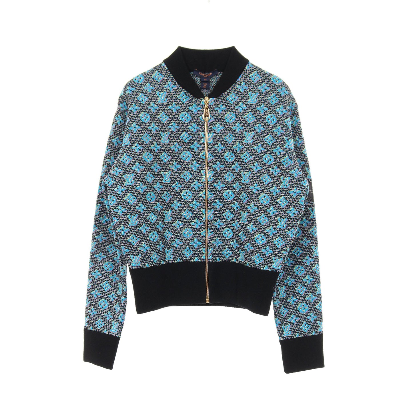 モノグラム ジップ ジャケット ウール ナイロン シルク ブラック ブルー マルチカラー ルイヴィトン アウター LOUIS VUITTON