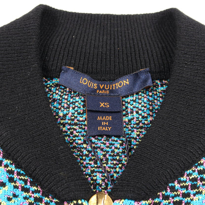 モノグラム ジップ ジャケット ウール ナイロン シルク ブラック ブルー マルチカラー ルイヴィトン アウター LOUIS VUITTON