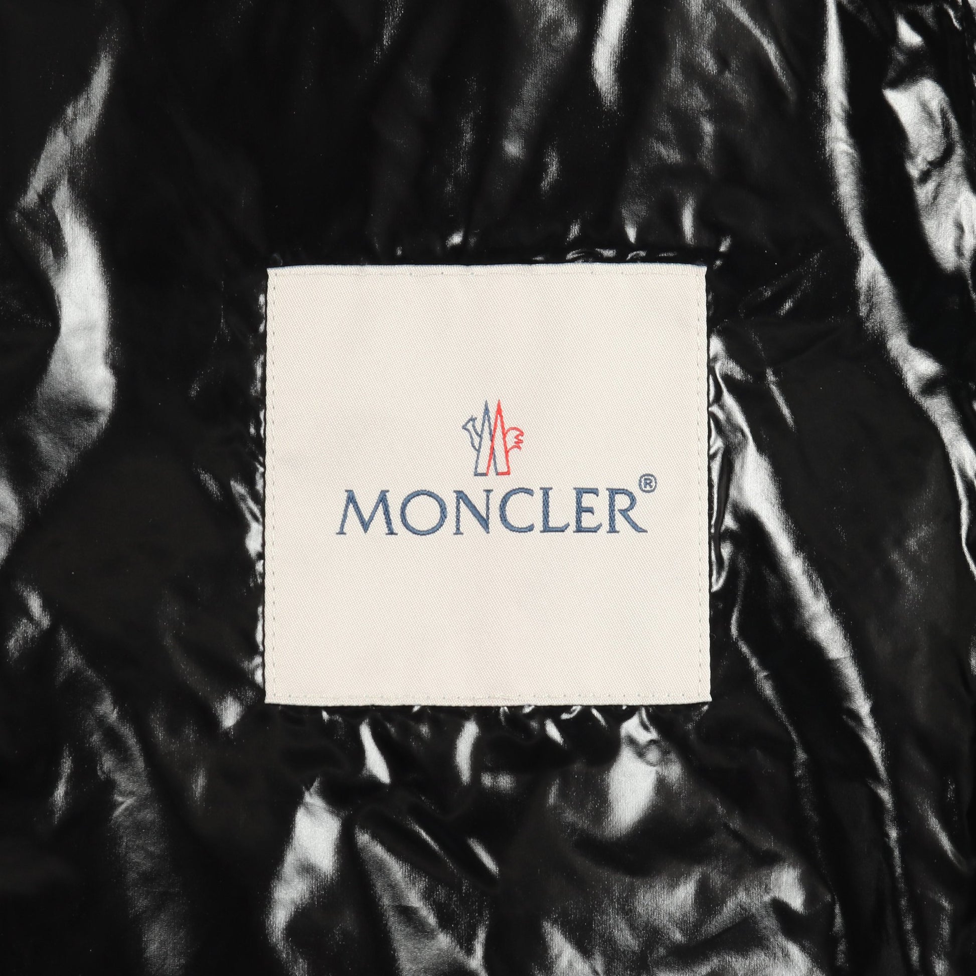 ALCYONE スプリングコート バックロゴ ナイロン ブラック フード付き 切替 アウター MONCLER