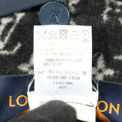 モノグラム ケープ ポンチョ ウール ブラック フード付き ルイヴィトン アウター LOUIS VUITTON