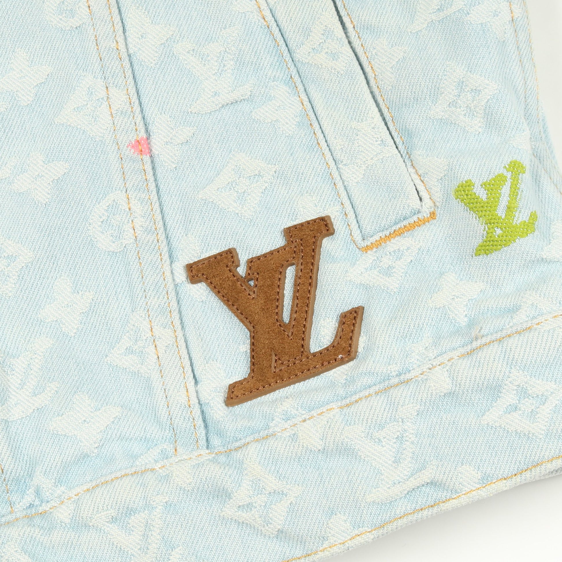 LVタイラー デニムジャケット コットン ライトブルー マルチカラー ルイヴィトン アウター LOUIS VUITTON
