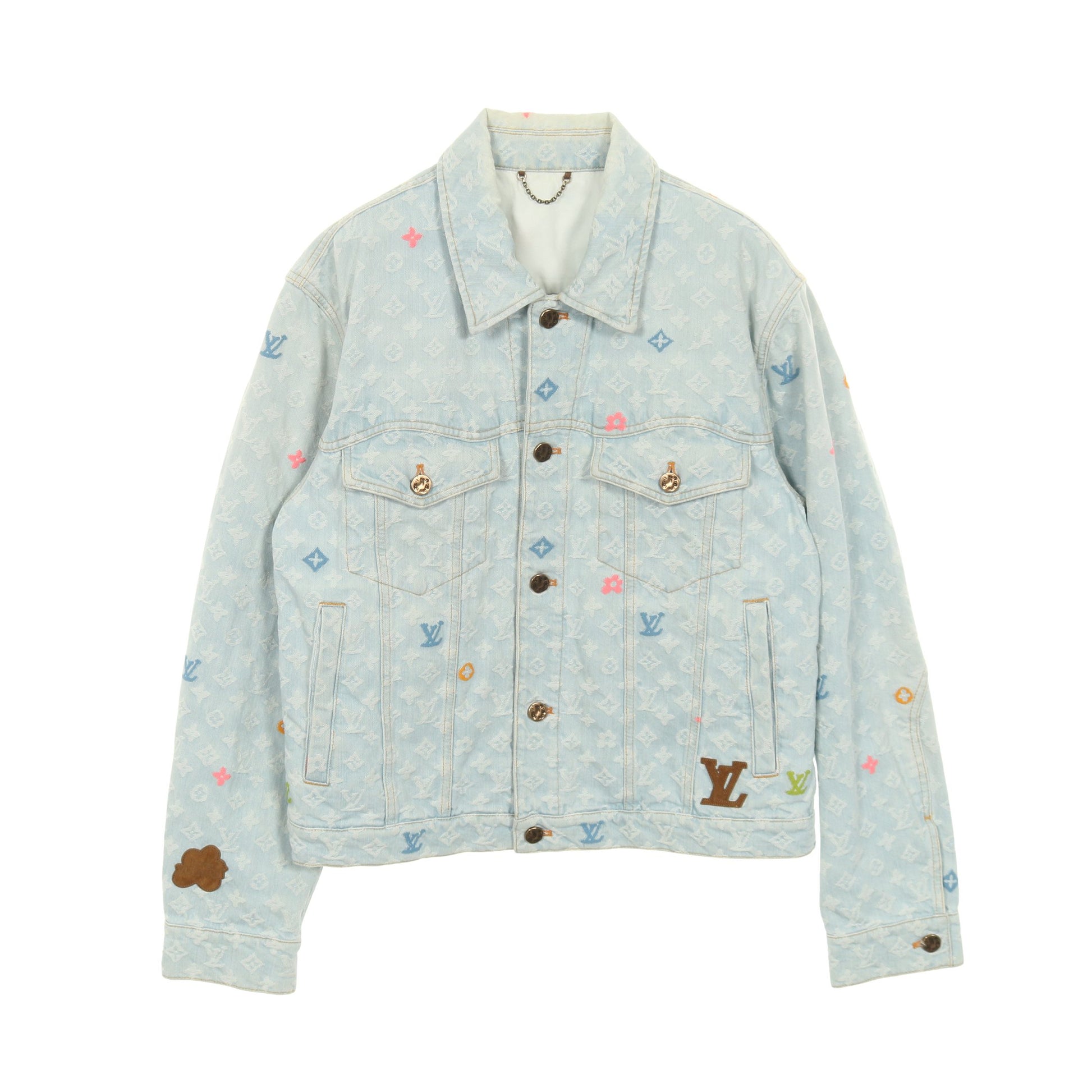 LVタイラー デニムジャケット コットン ライトブルー マルチカラー ルイヴィトン アウター LOUIS VUITTON