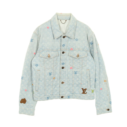 LVタイラー デニムジャケット コットン ライトブルー マルチカラー ルイヴィトン アウター LOUIS VUITTON