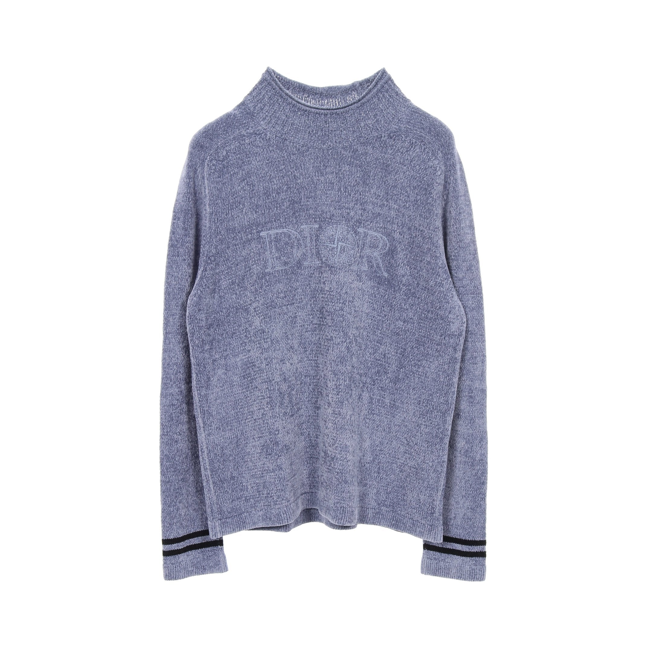 ロゴ セーター ニット レーヨン コットン ブルー ディオール – RECLO
