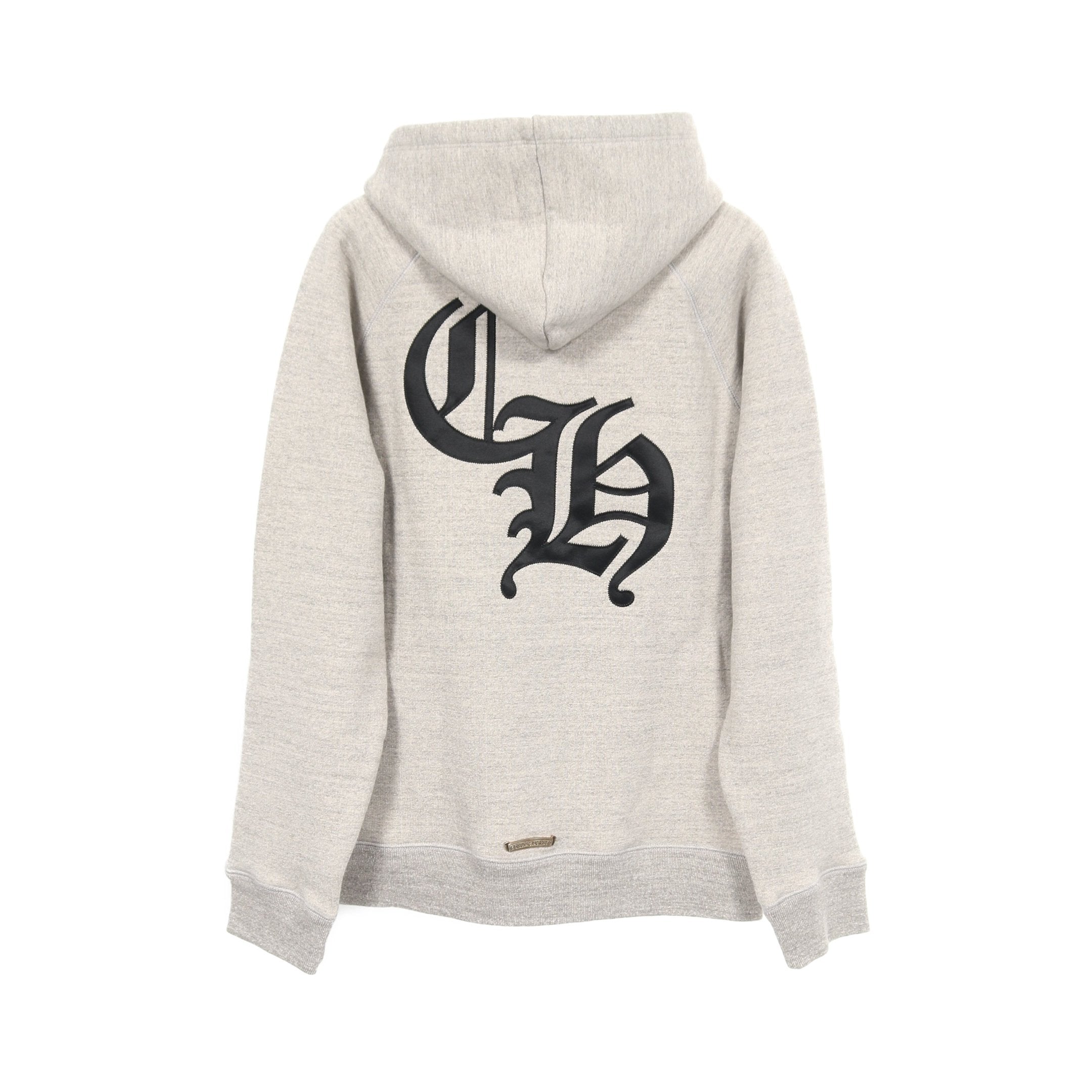 クロスパッチ CHロゴ刺繍 プルオーバーパーカー コットン グレー