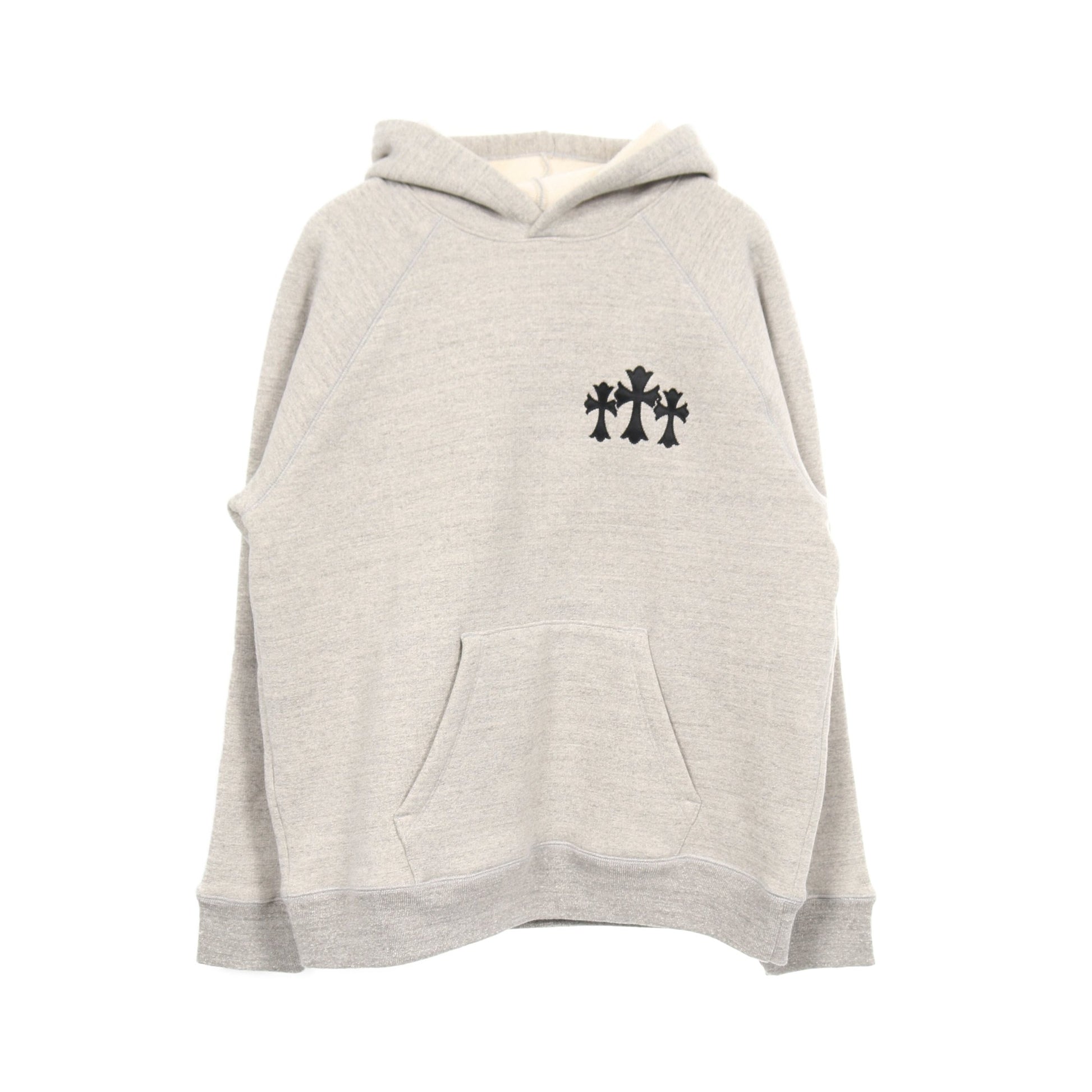 クロスパッチ CHロゴ刺繍 プルオーバーパーカー コットン グレー クロムハーツ トップス Chrome Hearts