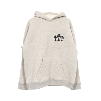 クロスパッチ CHロゴ刺繍 プルオーバーパーカー コットン グレー クロムハーツ トップス Chrome Hearts