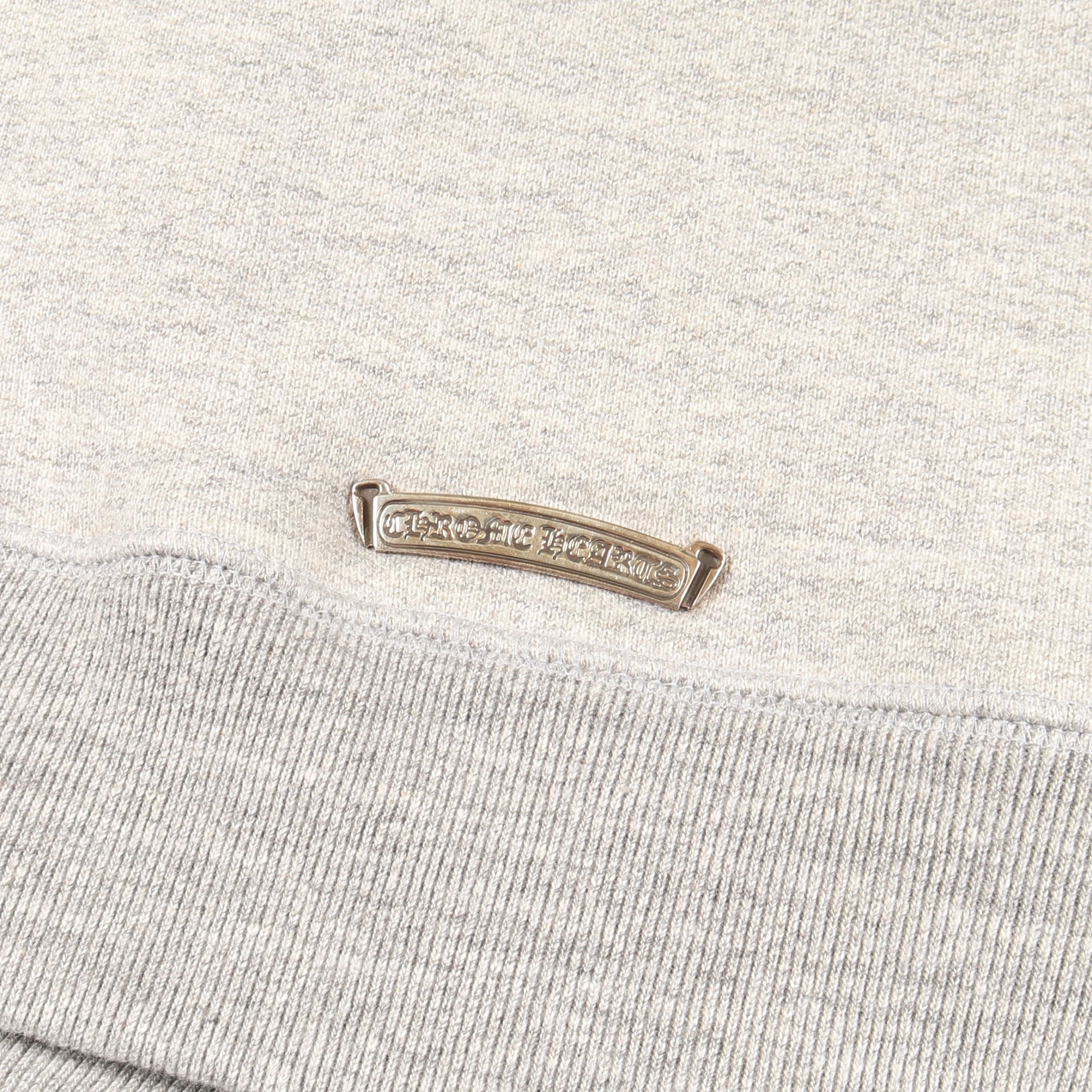 クロスパッチ CHロゴ刺繍 プルオーバーパーカー コットン グレー