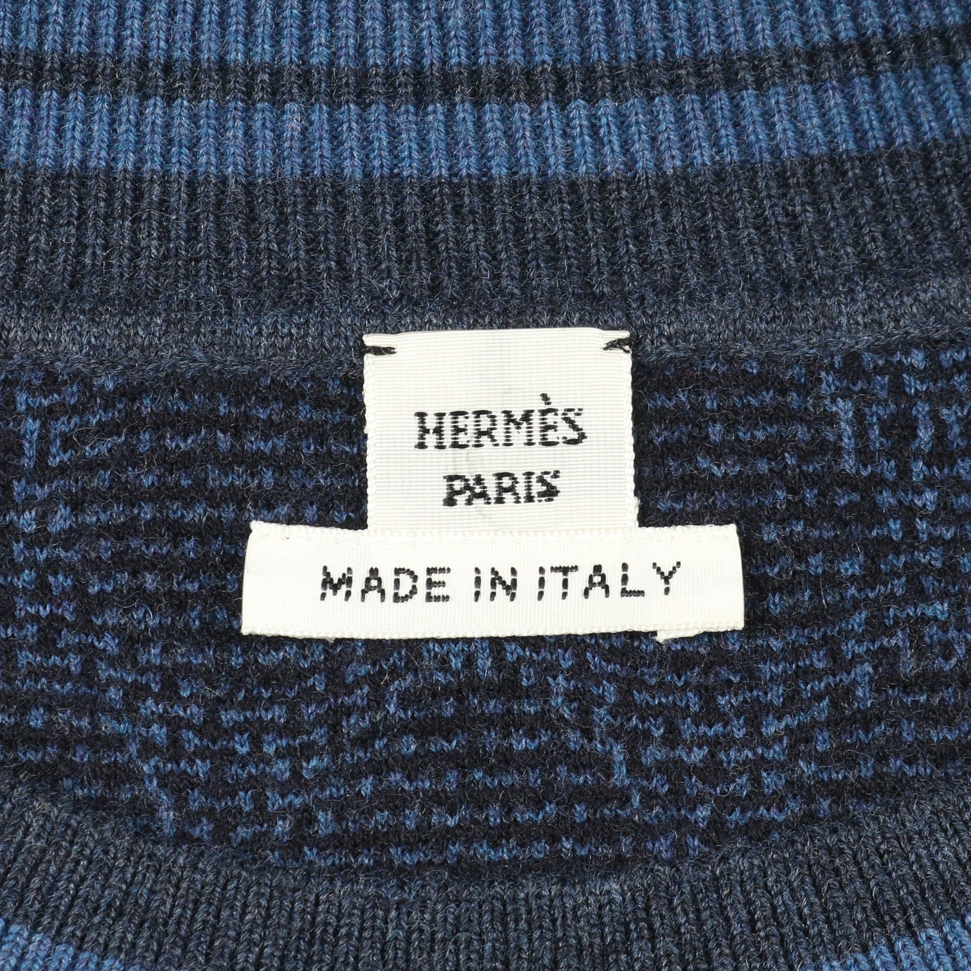 ニットワンピース 長袖 ドット ウール ブルー グレー ブラック エルメス ワンピース HERMES