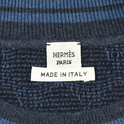 ニットワンピース 長袖 ドット ウール ブルー グレー ブラック エルメス ワンピース HERMES
