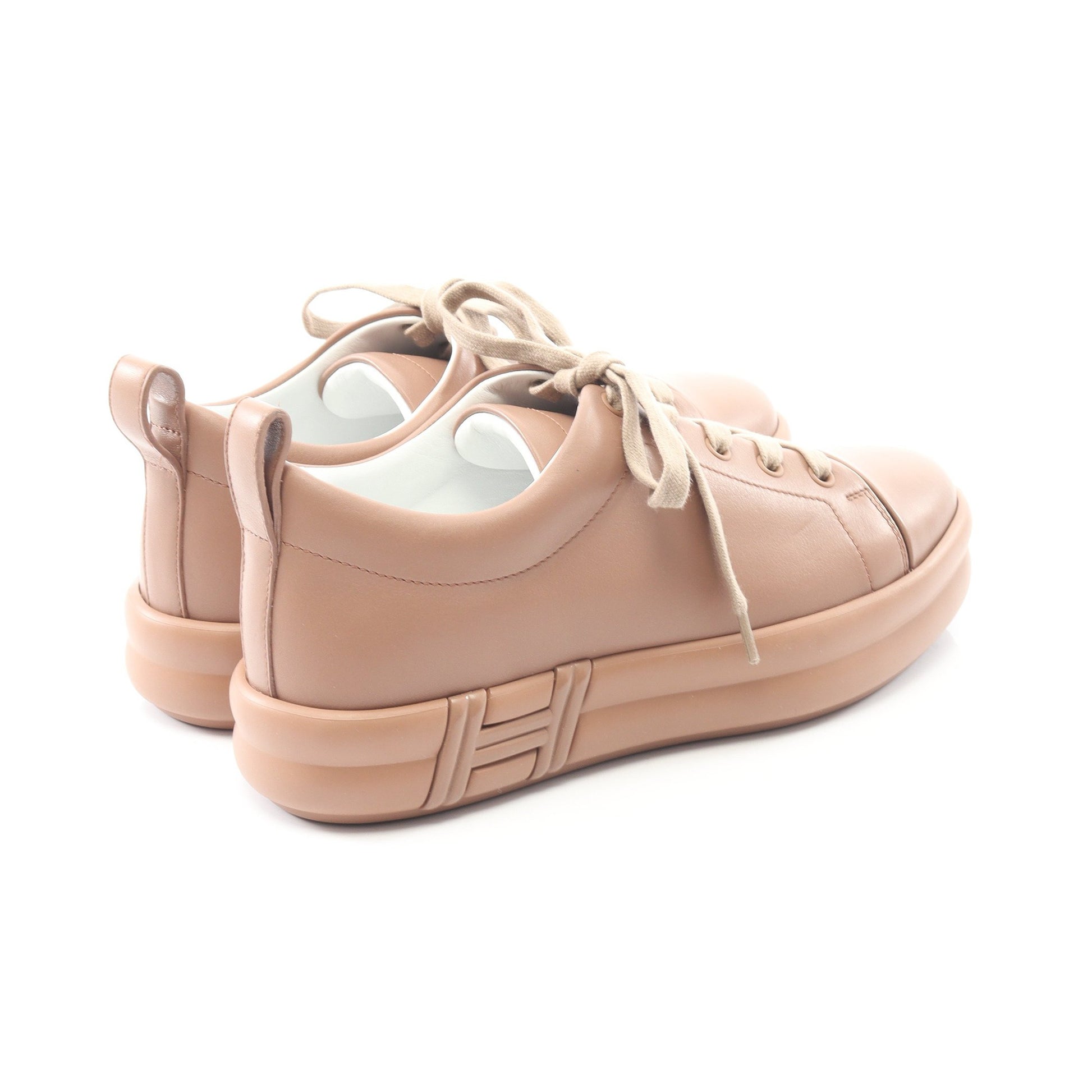 ハッピー スニーカー レザー ブラウン エルメス シューズ HERMES