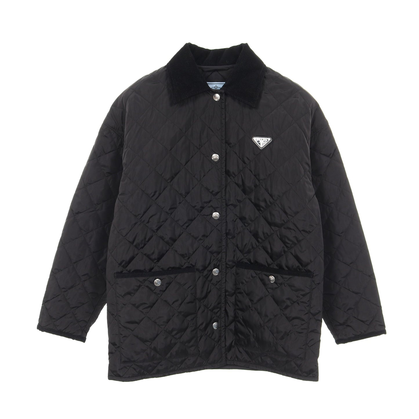 Re-Nylon キルティングジャケット ナイロン ブラック 三角プレート プラダ アウター PRADA