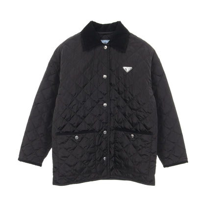 Re-Nylon キルティングジャケット ナイロン ブラック 三角プレート プラダ アウター PRADA