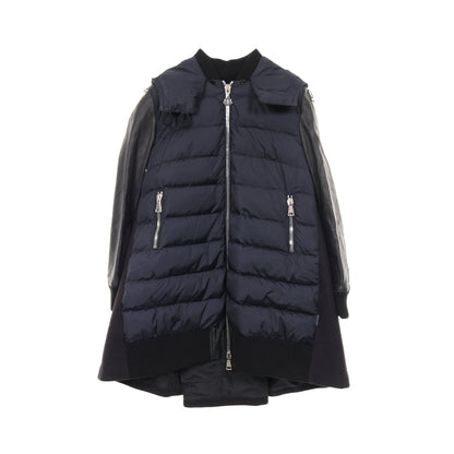 BLOIS ブロス ダウンコート ウール ナイロン ネイビー ブラック 切替 モンクレール アウター MONCLER