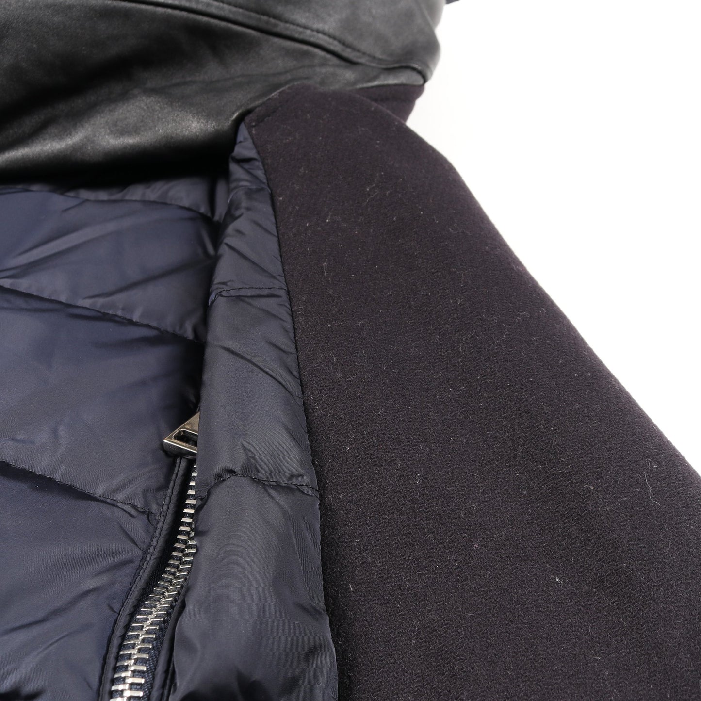 BLOIS ブロス ダウンコート ウール ナイロン ネイビー ブラック 切替 モンクレール アウター MONCLER