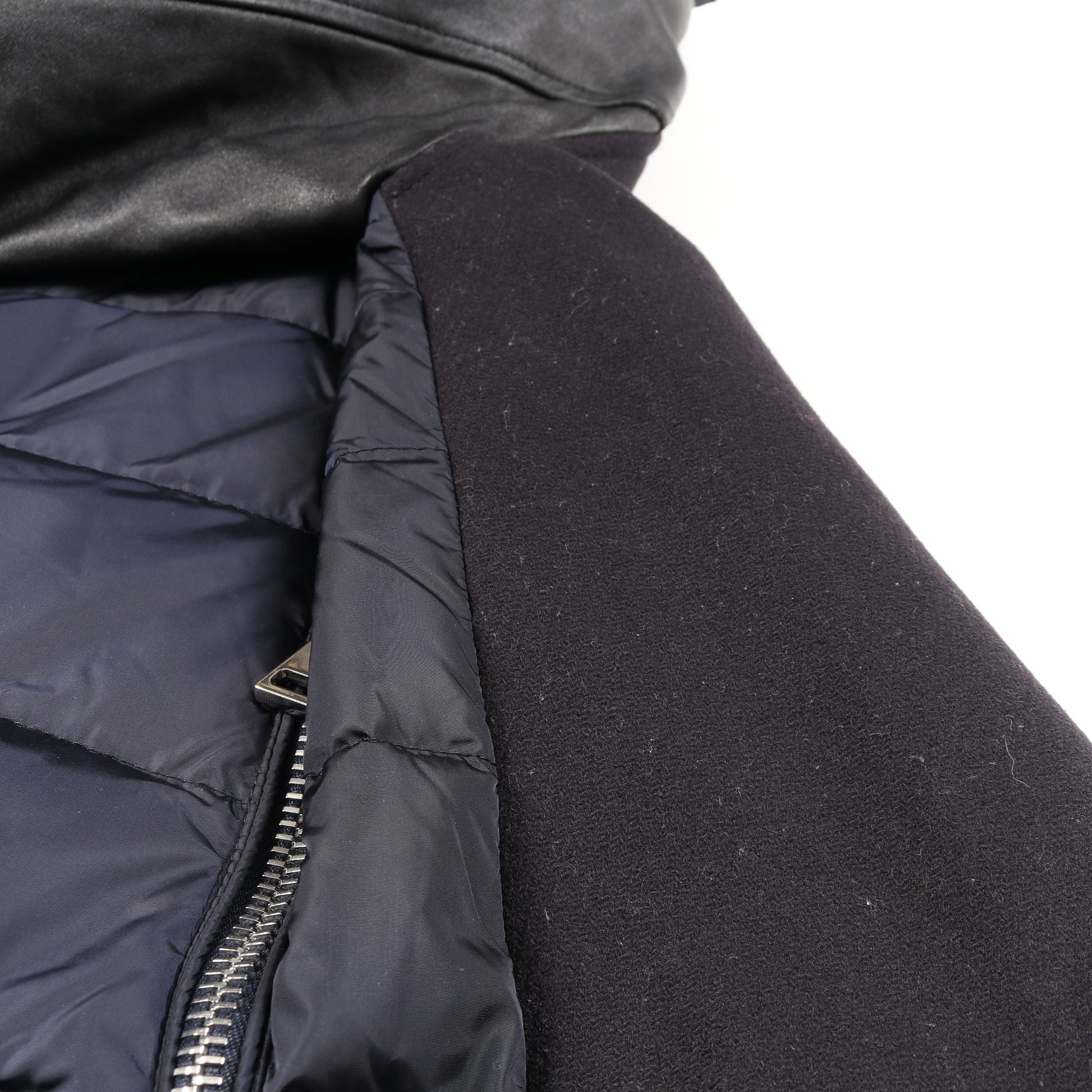 BLOIS ブロス ダウンコート ウール ナイロン ネイビー ブラック 切替 モンクレール アウター MONCLER