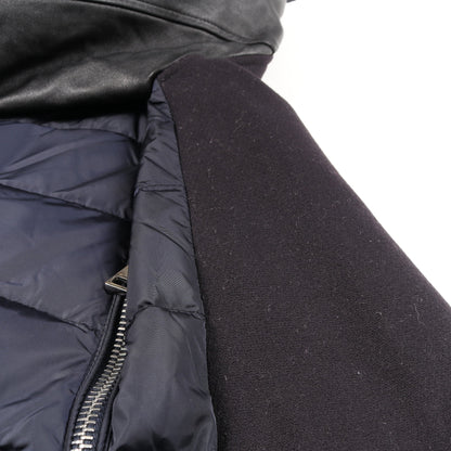 BLOIS ブロス ダウンコート ウール ナイロン ネイビー ブラック 切替 モンクレール アウター MONCLER