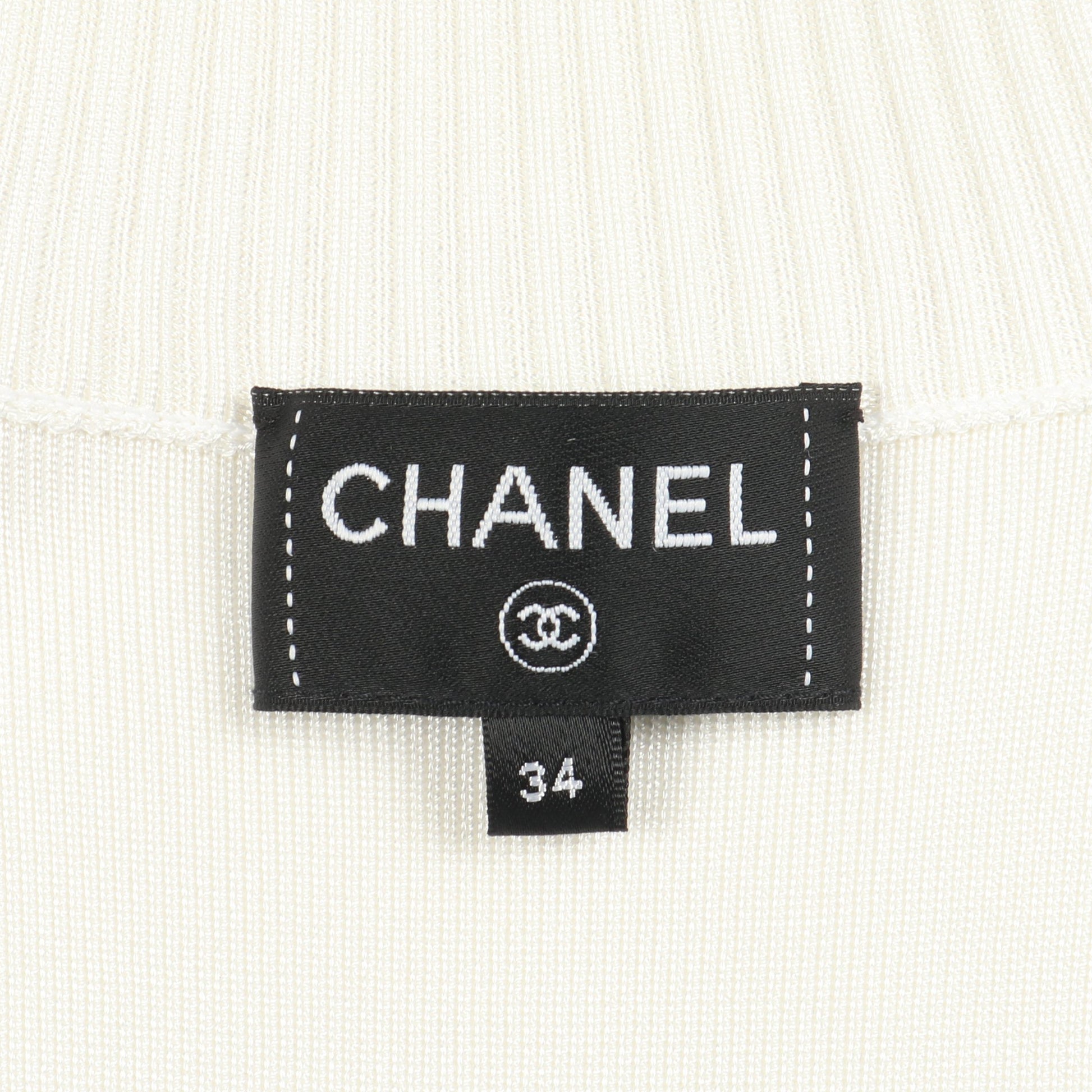 ココマーク ワッペン ジャケット スパンコール ビーズ ビスコース ホワイト シャネル アウター CHANEL