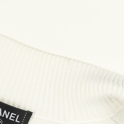 ココマーク ワッペン ジャケット スパンコール ビーズ ビスコース ホワイト シャネル アウター CHANEL