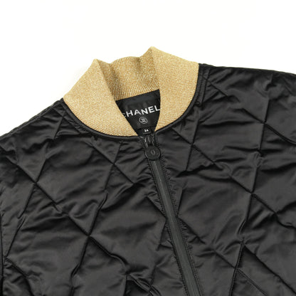 キルティング ダウンジャケット ナイロン ブラック ゴールド シャネル アウター CHANEL