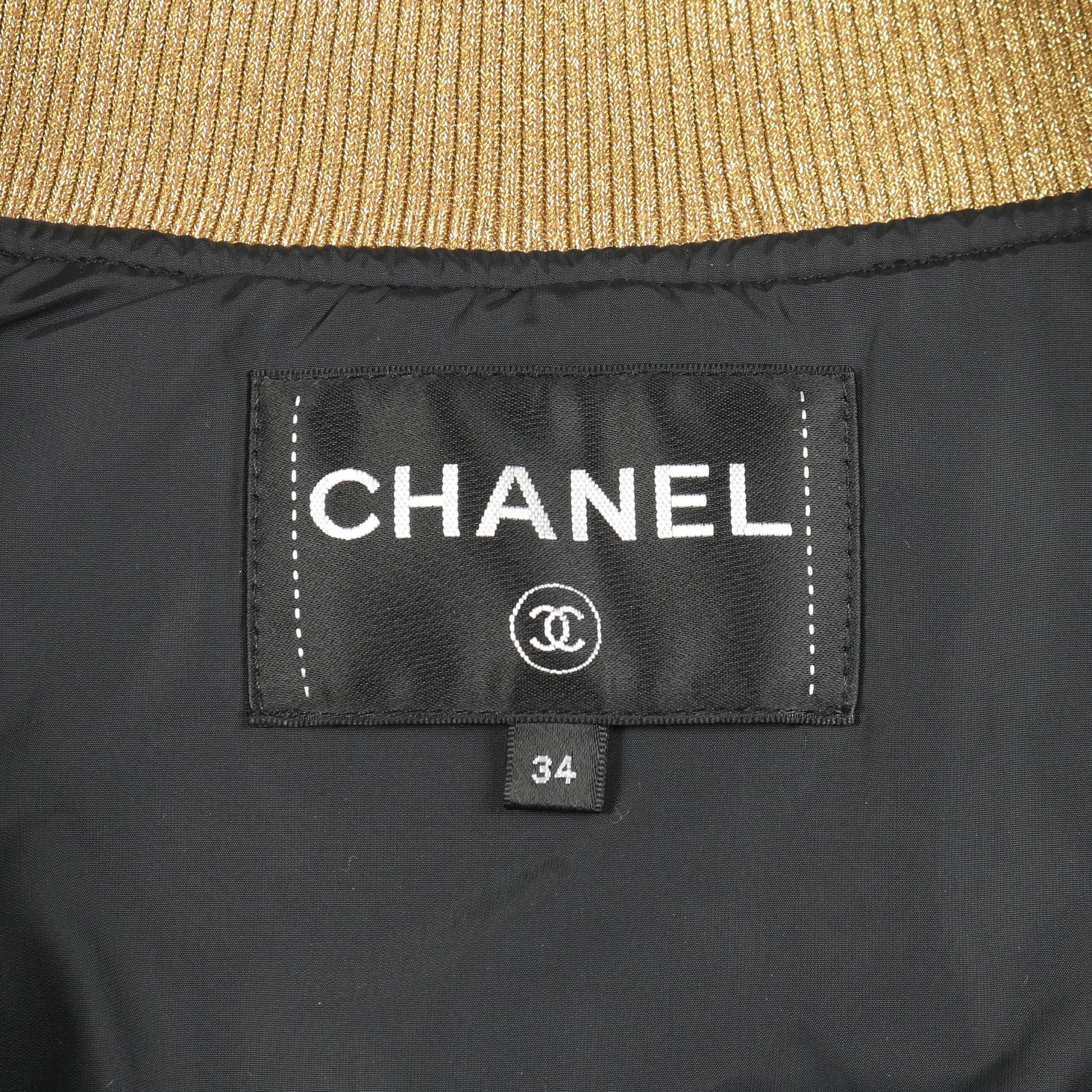 キルティング ダウンジャケット ナイロン ブラック ゴールド シャネル アウター CHANEL