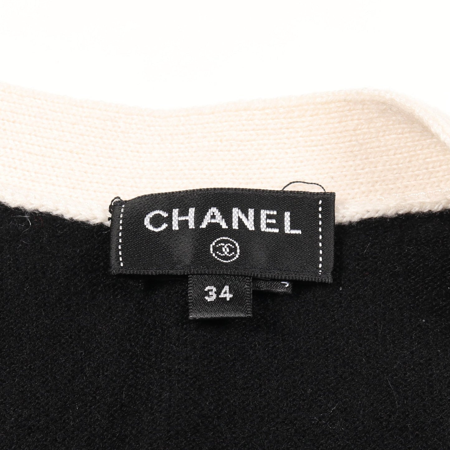ココマークボタン ニット カーディガン Vネック 鳥 カシミヤ ホワイト ブラック シャネル トップス CHANEL