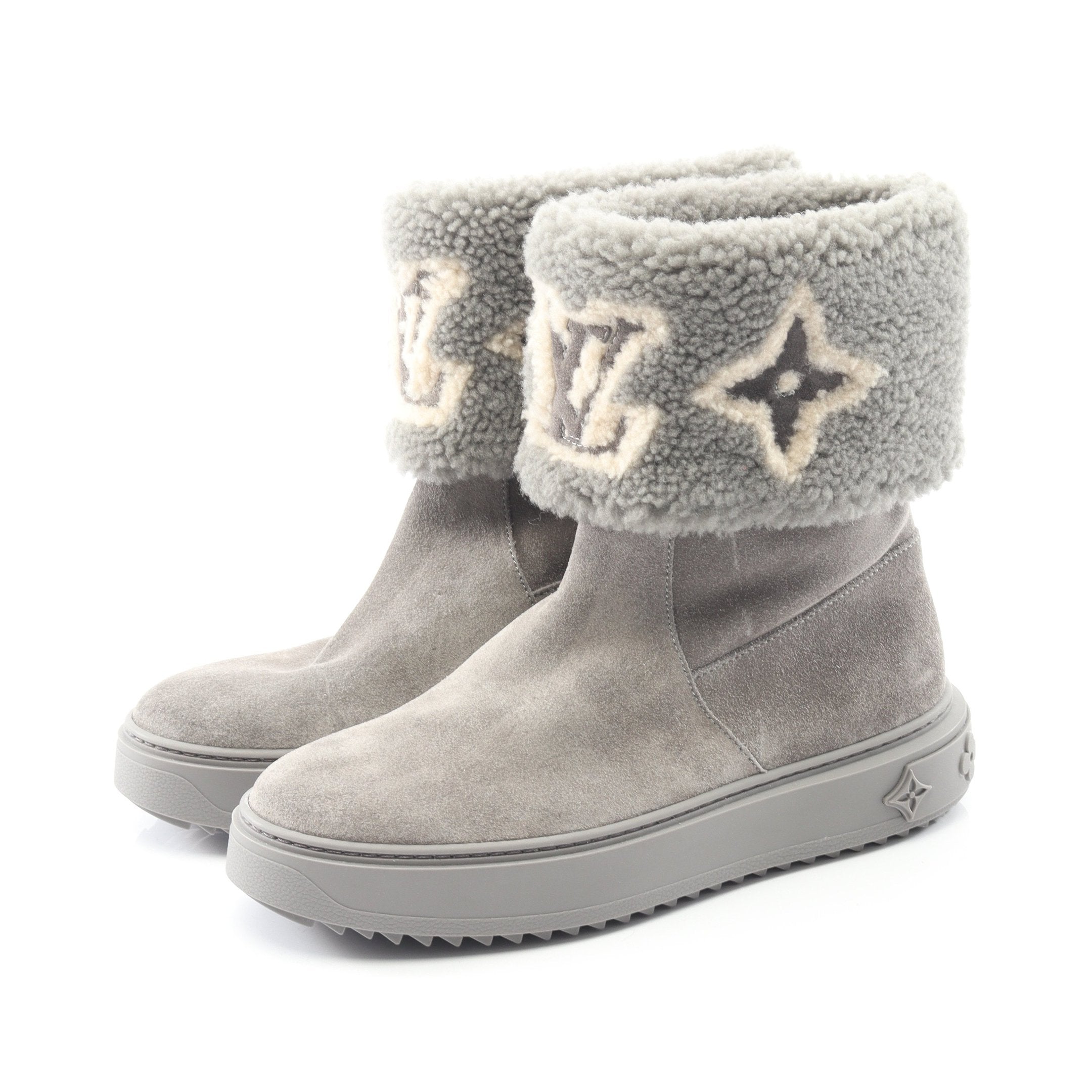 スノードロップライン ムートンブーツ スエード グレー ルイヴィトン