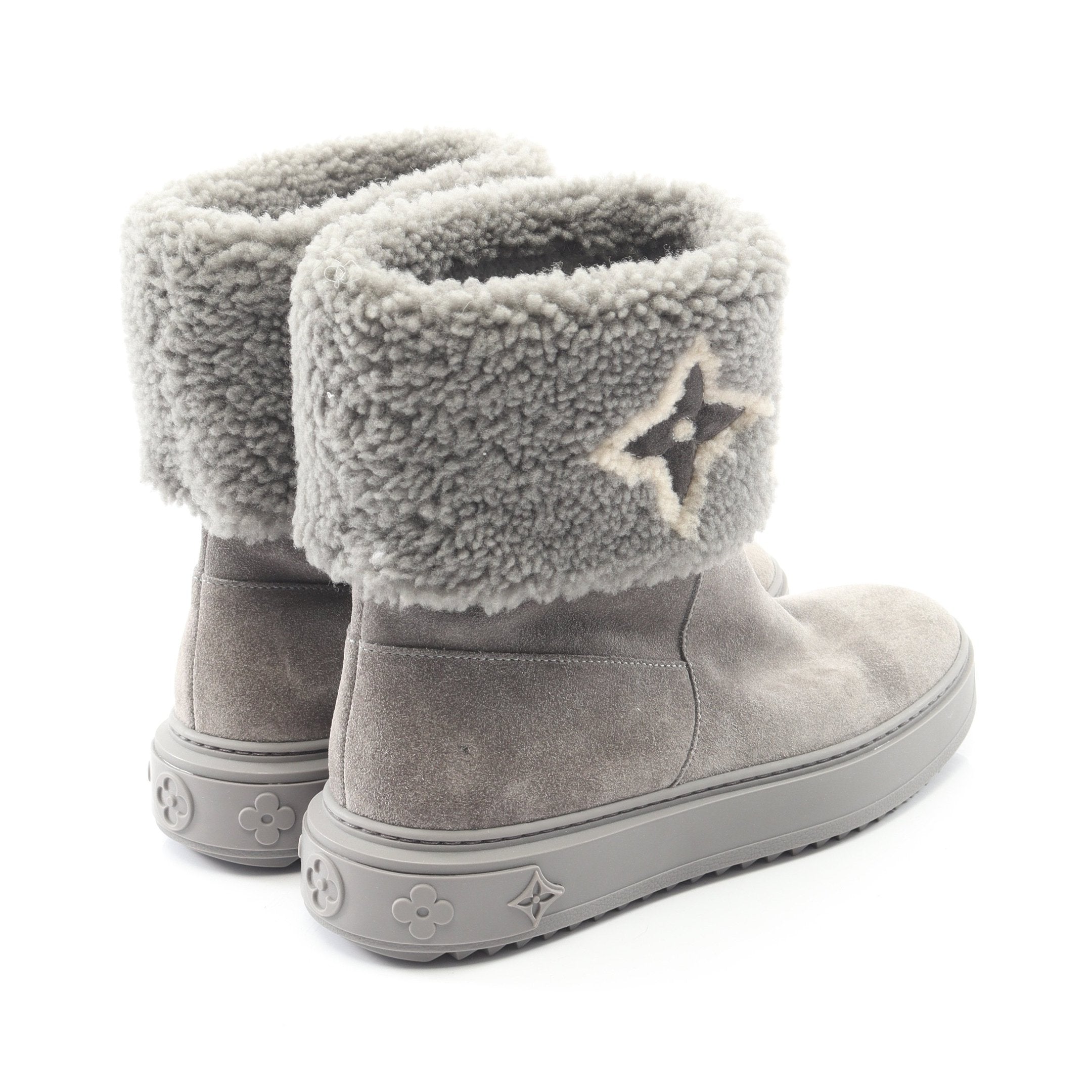 スノードロップライン ムートンブーツ スエード グレー ルイヴィトン