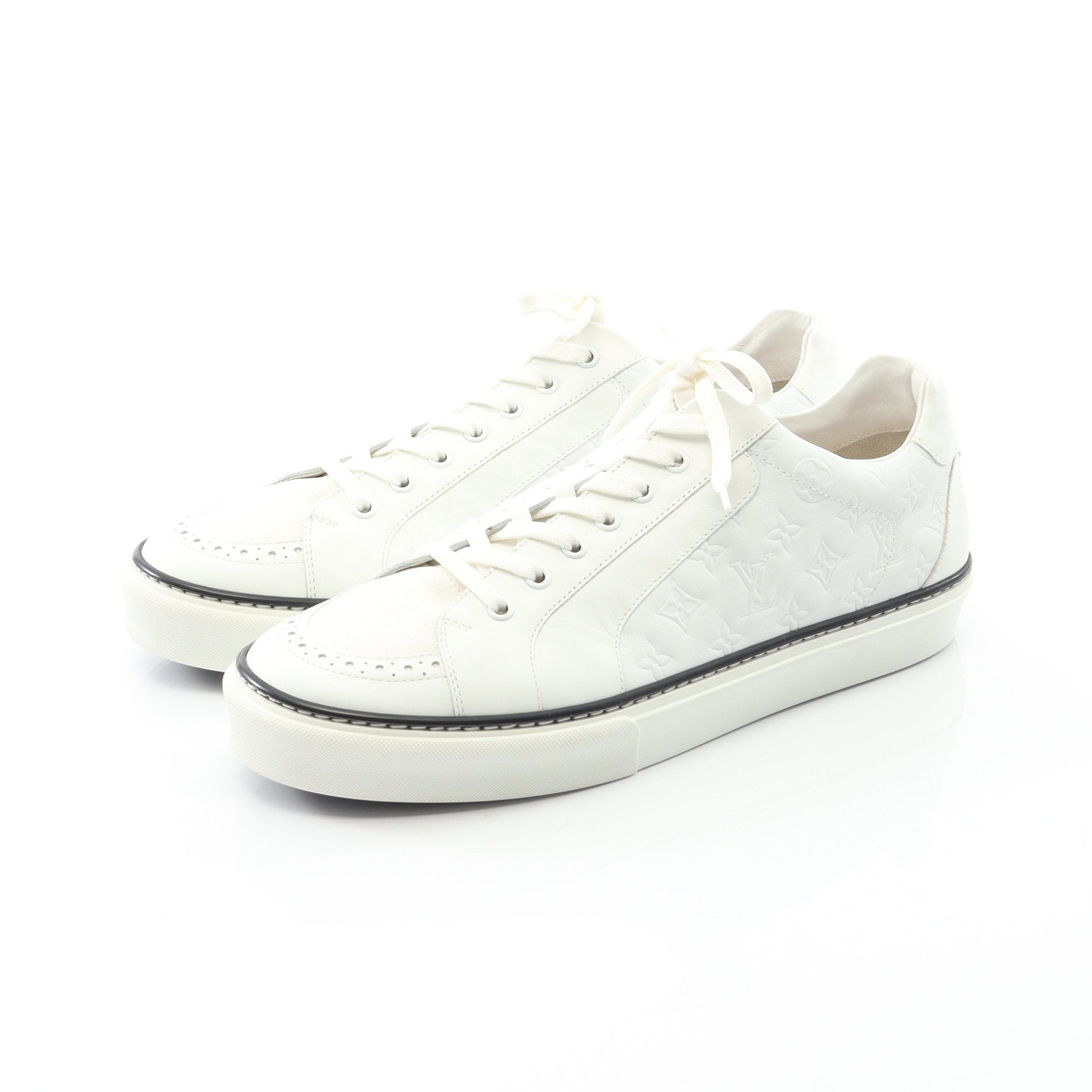 モノグラム ローカットスニーカー レザー スエード ホワイト ルイ