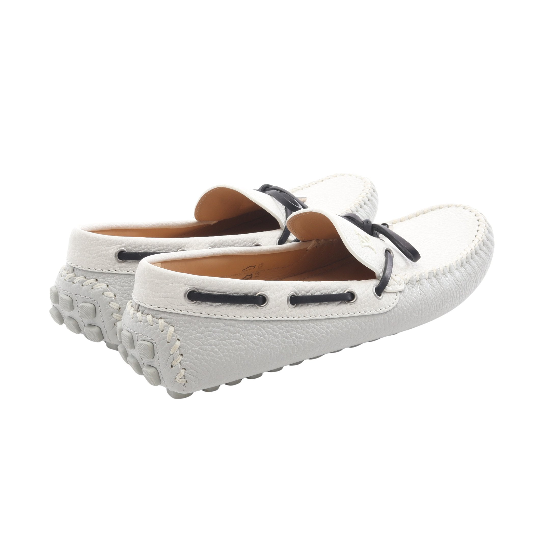 ドライバーライン ローファー ドライビングシューズ レザー ホワイト