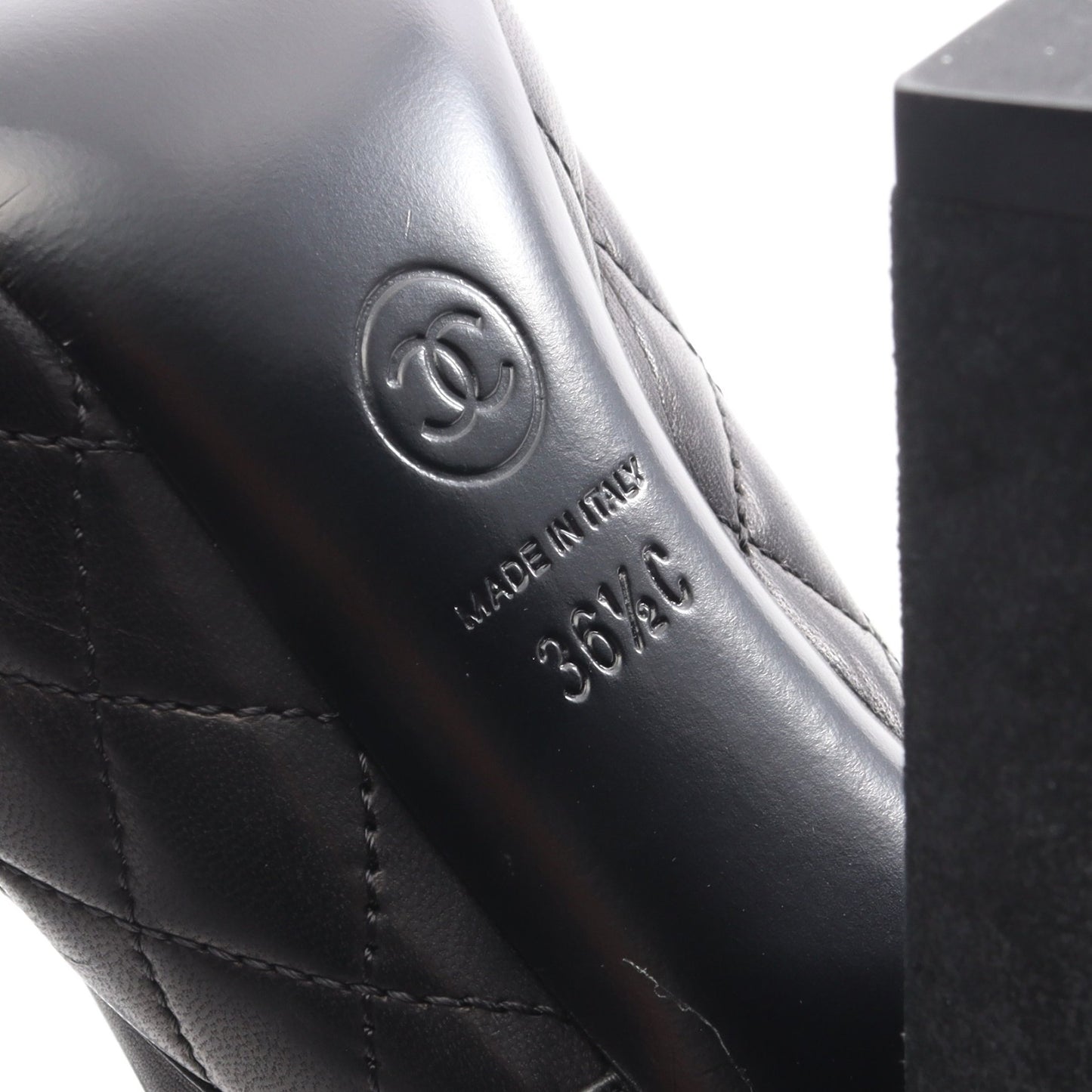 ココマーク キルティング ブーツ レザー ブラック シャネル シューズ CHANEL