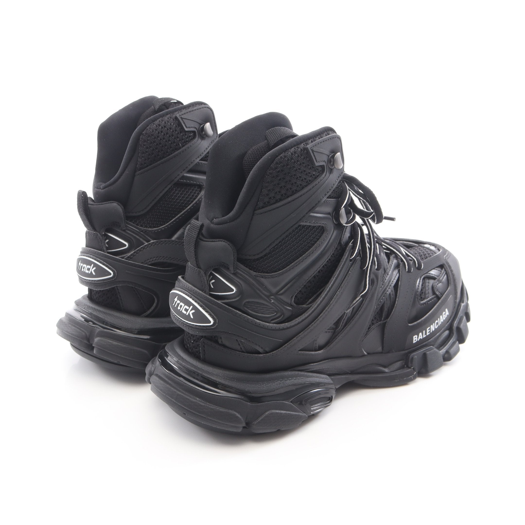 TRACK HIKE ハイカットスニーカー メッシュ レザー ブラック